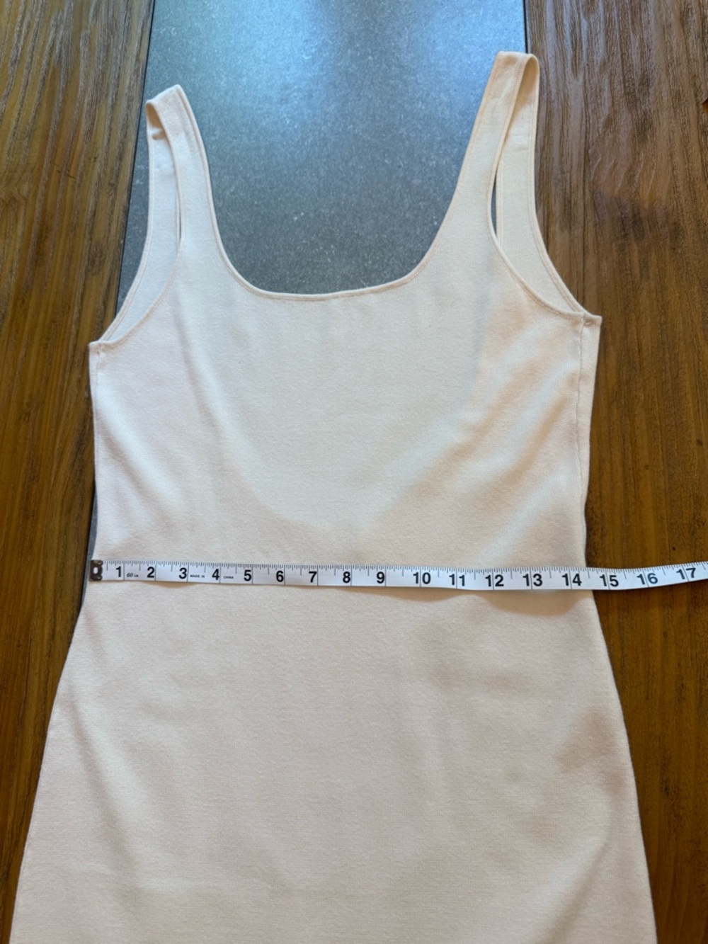 MESHKI Amara Scoop Neck Low Back Knit Maxi Dress Cream Size Medium NWOT - Picture 12 of 13